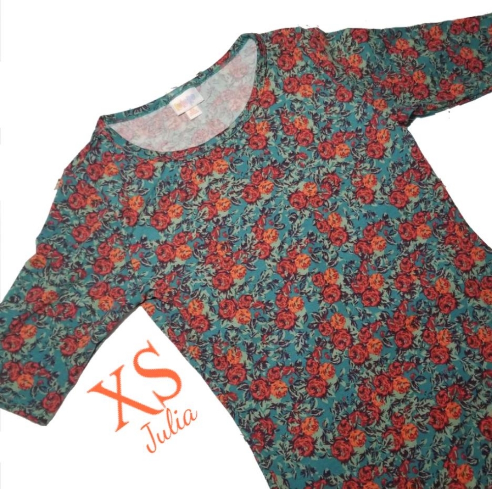 Lularoe julia pencil dress xs Rose's red orange